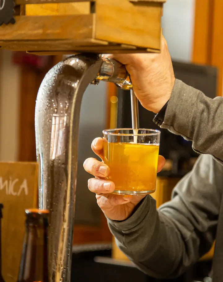 Cerveza de grifo recién tirada